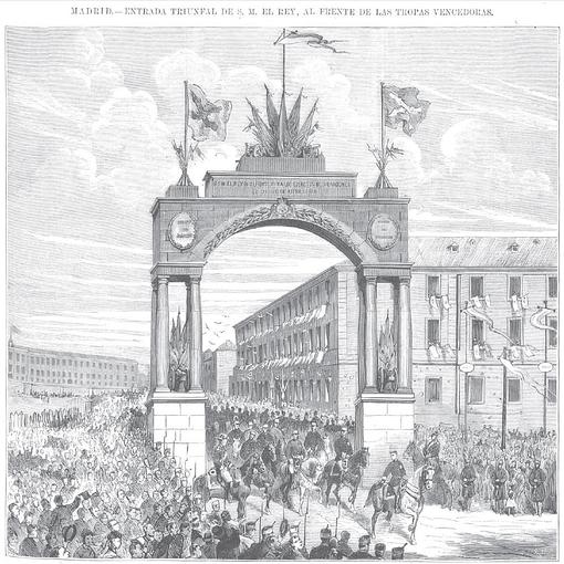Arco del triunfo levantado en Madrid para recibir a Alfonso XII 